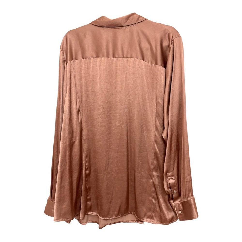 Madewell Satin Button-Down Shirt in Caramel - Picture 2 of 6